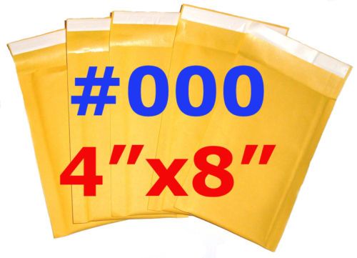 NEW 45 + 1 FREE #000 (4x8) KRAFT BUBBLE MAILERS PADDED ENVELOPES FAST 