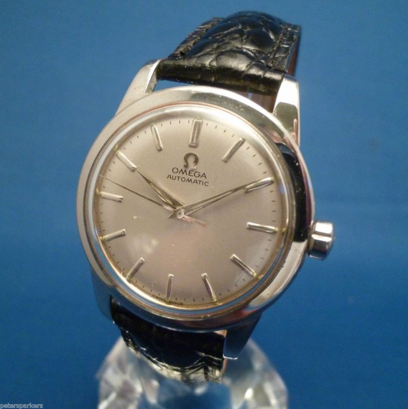 VINTAGE GENTS STAINLESS STEEL OMEGA BUMPER AUTOMATIC WRISTWATCH  