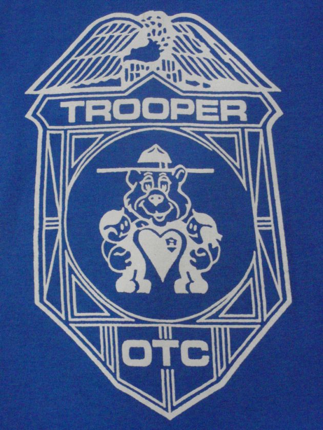 VTG Pig State Trooper Police Indie T Shirt Blue Mens S  