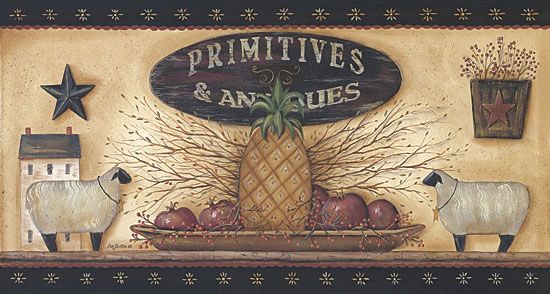 Primitives & Antiques Shelf Pam Britton Framed Picture  