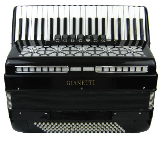 Beautiful Beginner Black Piano Accordion With Case/Strap 120 Bass 41 