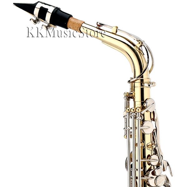 NEW GOLD NICKEL BLUE RED BAND ALTO SAXOPHONE +$39 TUNER  