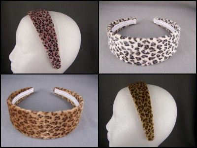 Cheetah leopard big cat wild animal print faux fur headband 1.75 wide 