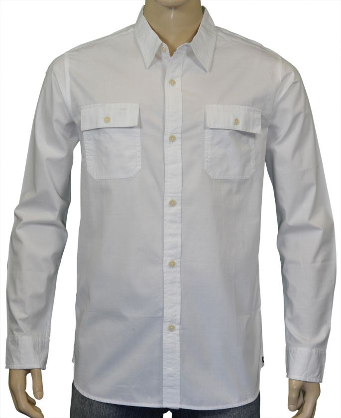 Quiksilver Mens Gonzorama Long Sleeve Shirt White Large $55.00  