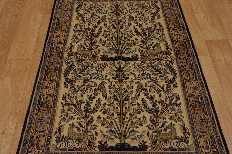 Tree Of Life Wool & Silk Shahreza Isfahan Persian Oriental Area Rug 