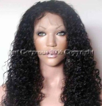 Lace Front 100% Indian Remy Human Hair Wig 18 Curly  
