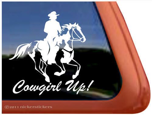COWGIRL UP ~ American Paint Horse Trailer Window Decal Sticker  