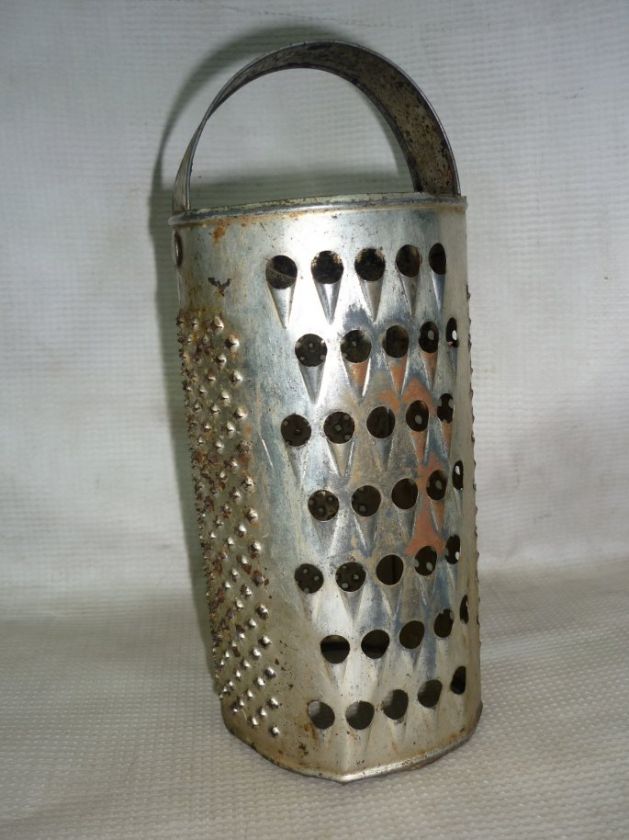 Antique Bulgarian Tin Circular Cheese Grater 1950`s  